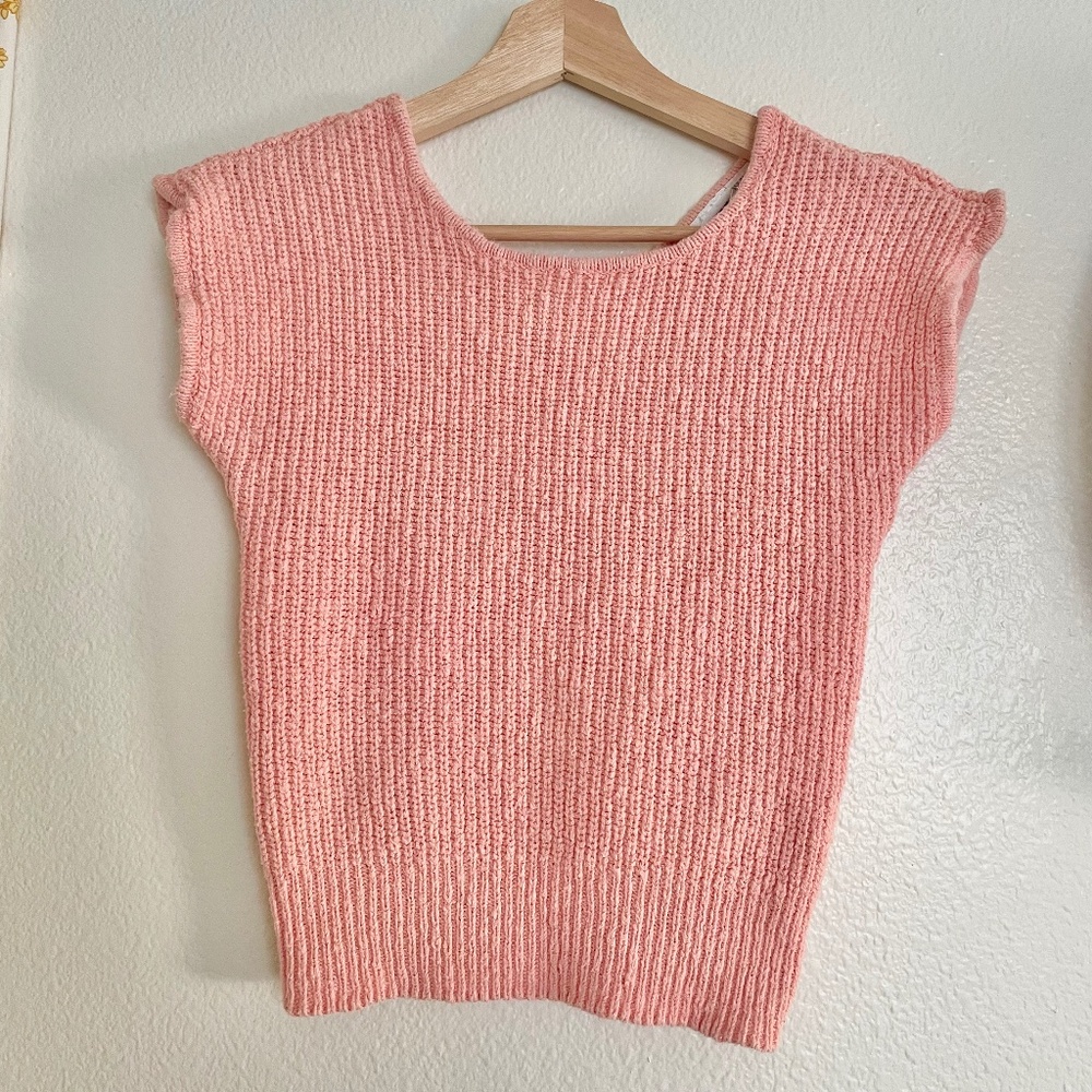 Vintage 90s Favorites Pink Ramie Cotton Knit Top Small